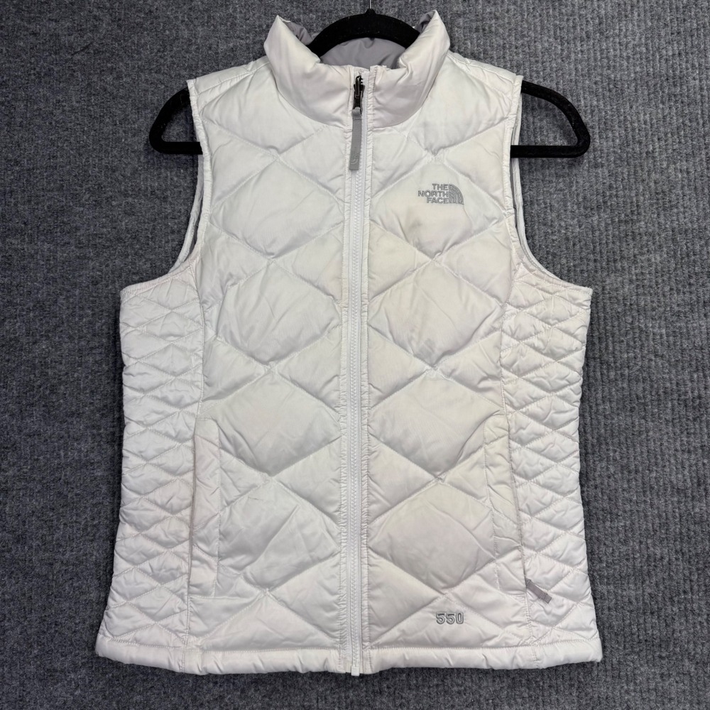 The North Face Girls Aconcagua 550 Down Puffer Vest White Size L 14/16